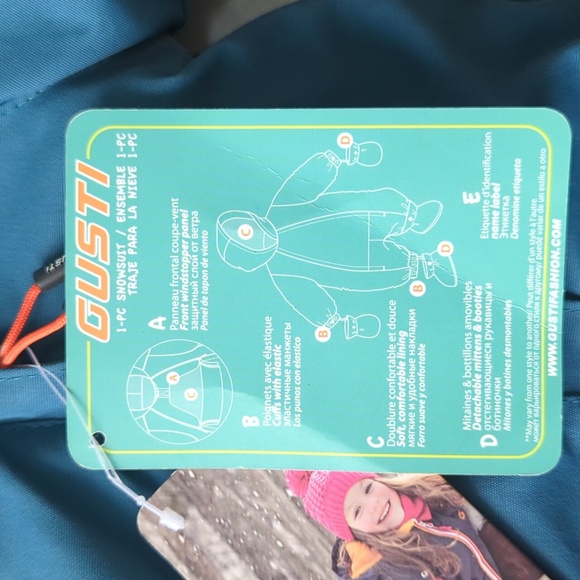 BRAND NEW - All TAGS ON Gusti Baby One-Piece Snow Suit Removable mittens and boo - Picture 4 of 11